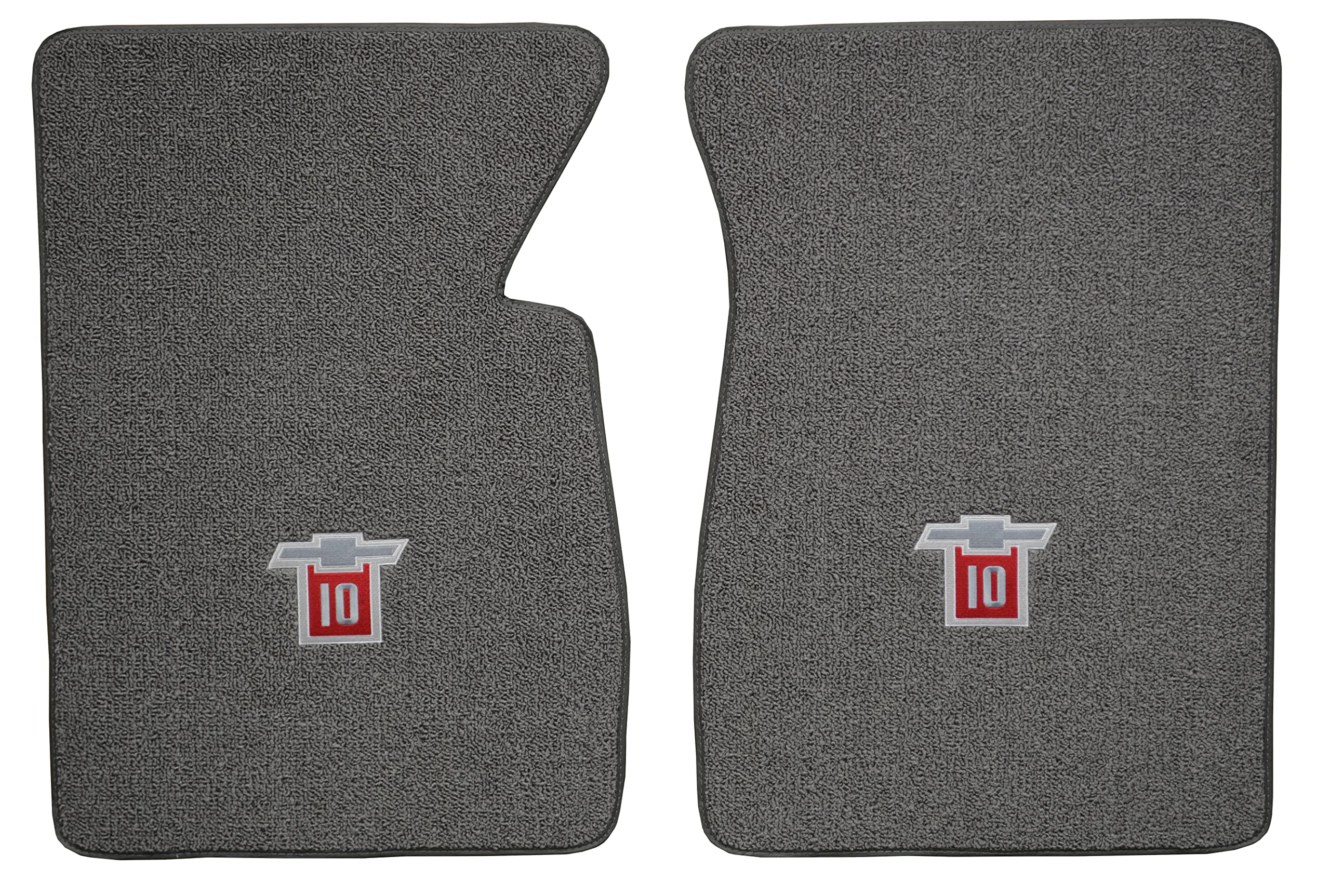 ACC Mats Compatible with Chevy C10 - Logo Charcoal Color Carpet Floor Mats 2PC Front Set for 1971-1973 Chevy C10 Pickup Truck
