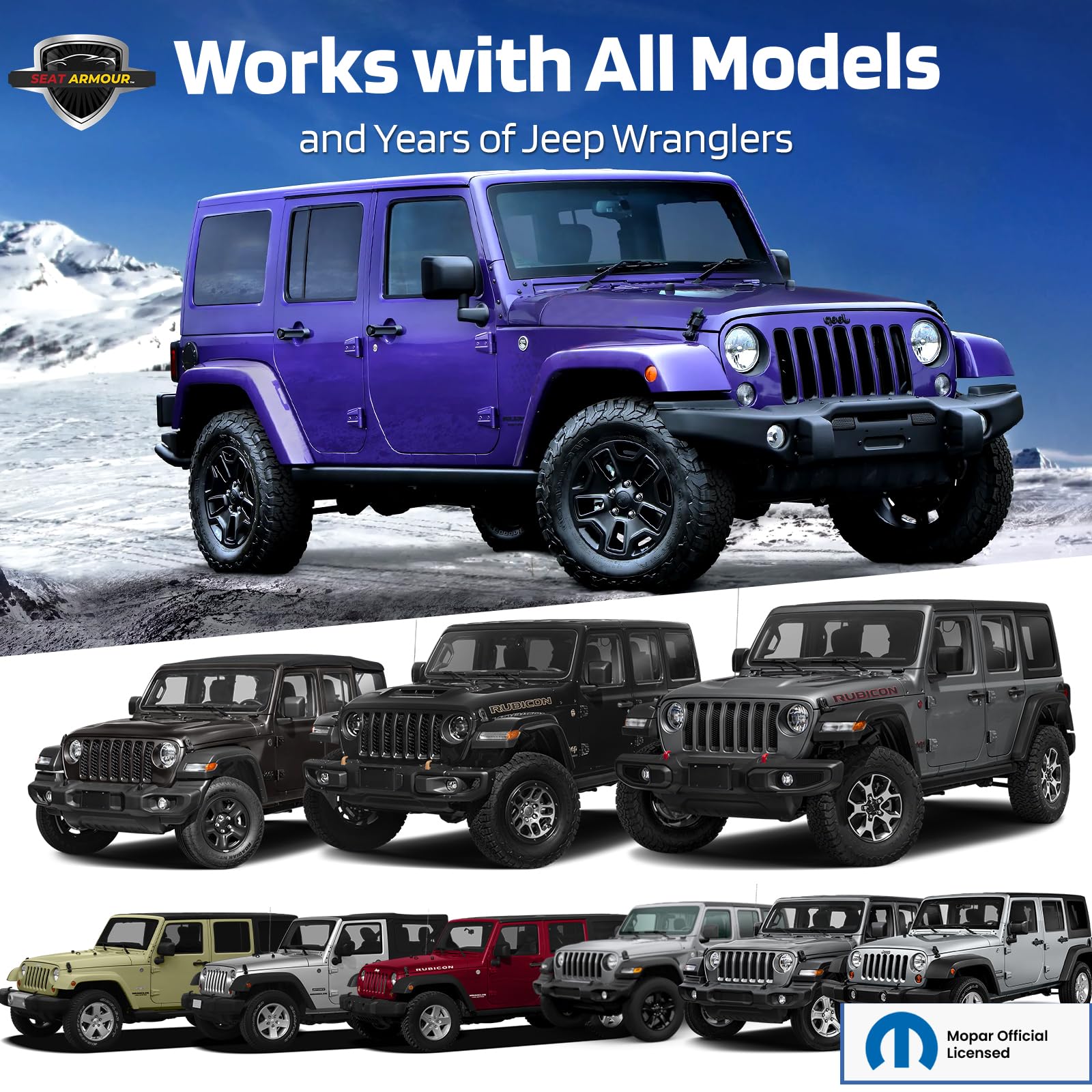 Seat Armour Jeep Seat Towel - Universal Fit Soft Machine Washable Jeep Towel - Easy Install, Multipurpose Towel2Go Seat Cover for Jeep - Purple