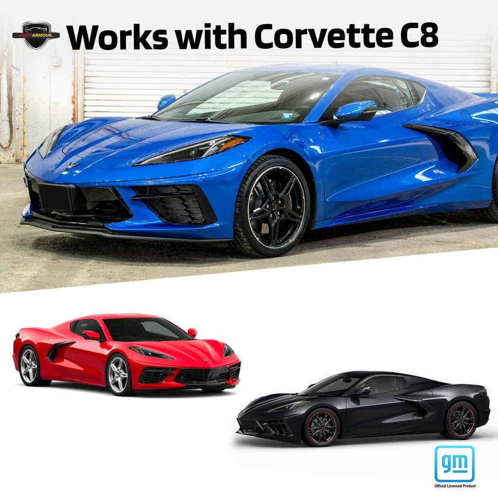 Seat Armour Corvette C8 Blue Seat Cover Towel2GO - Universal Fit Soft Machine Washable - Easy Install, Multipurpose Seat Cover
