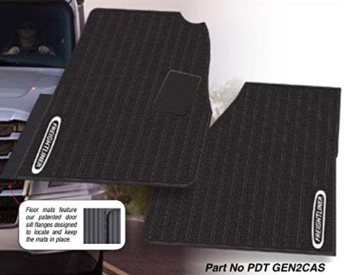 Freightliner Cascadia Rubber All-Weather OEM Floor Mats W/Logo fits 2018-2025-2 Pc Fronts
