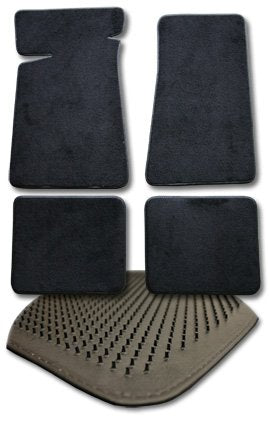 Aftermarket Mats Compatible with Pontiac STARCHIEF Carpet Floor MATS 4PC FM32/FM2 in Daytona - Black (1955 55 1956 56)