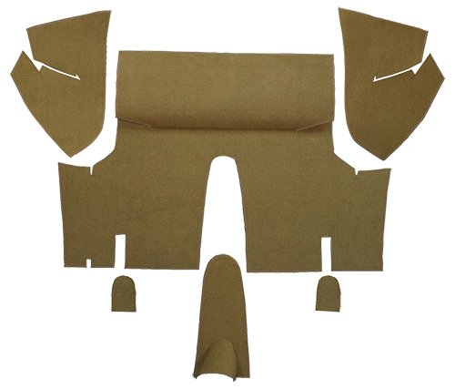 Die Cut Nylon Complete Trunk Mat - fits 1971-1973 Ford Mustang Coupe Trunk Kit Floor Only (Black)