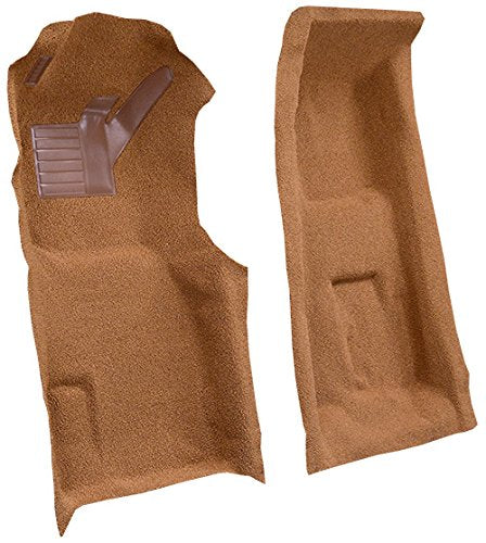 Molded Loop Front Carpet Flooring - fits 1971-1975 Chevrolet Corvette 4 Speed Manual Front with Pad (Dark Saddle)