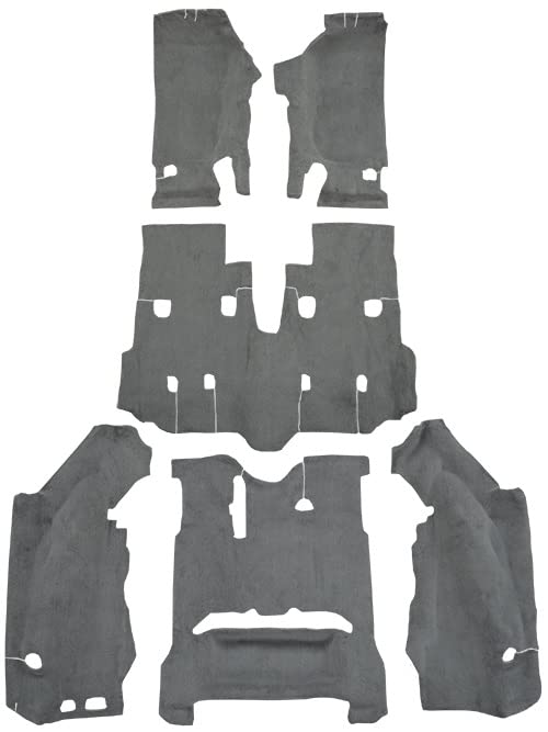 Replacement Auto Carpet Floor Liner - Molded Cutpile - fits 2007-2010 Jeep Wrangler 4 Door Unlimited Complete (Black)