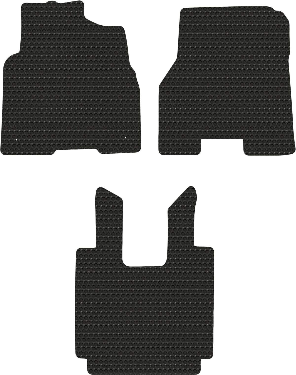 Lloyd Mats Compatible with Freightliner Truck w/Stick Shift- Black Rubbertite All-Weather Floor Mats- 3 Piece Cab Full Coverage - Fits Columbia Century Coronado - (See Description)