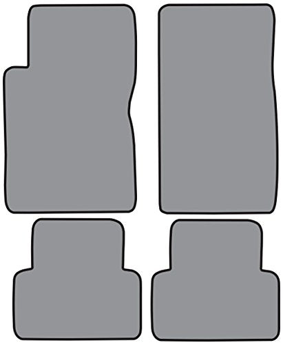 ACC Mats Compatible with 2003-2007 Cadillac CTS 4 Piece Ebony Carpet Floor Mats w/Double Silver/Gold Logo on Fronts