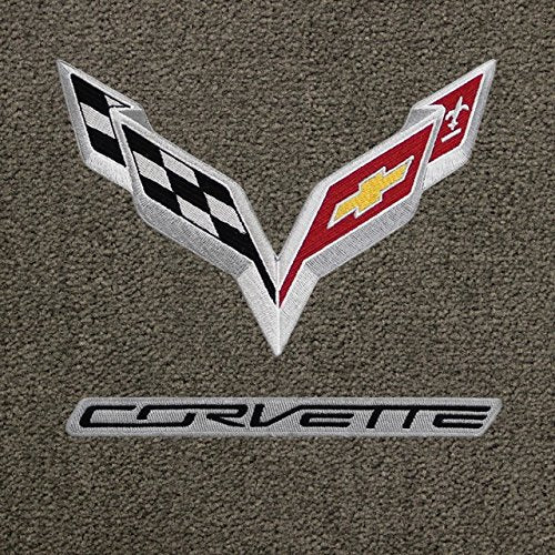 Lloyd Mats Ultimat Front Floor Mats, Dark Gray, 2 Piece Set with Corvette C7 Logo, Fits 2014-2019 Chevrolet Corvette