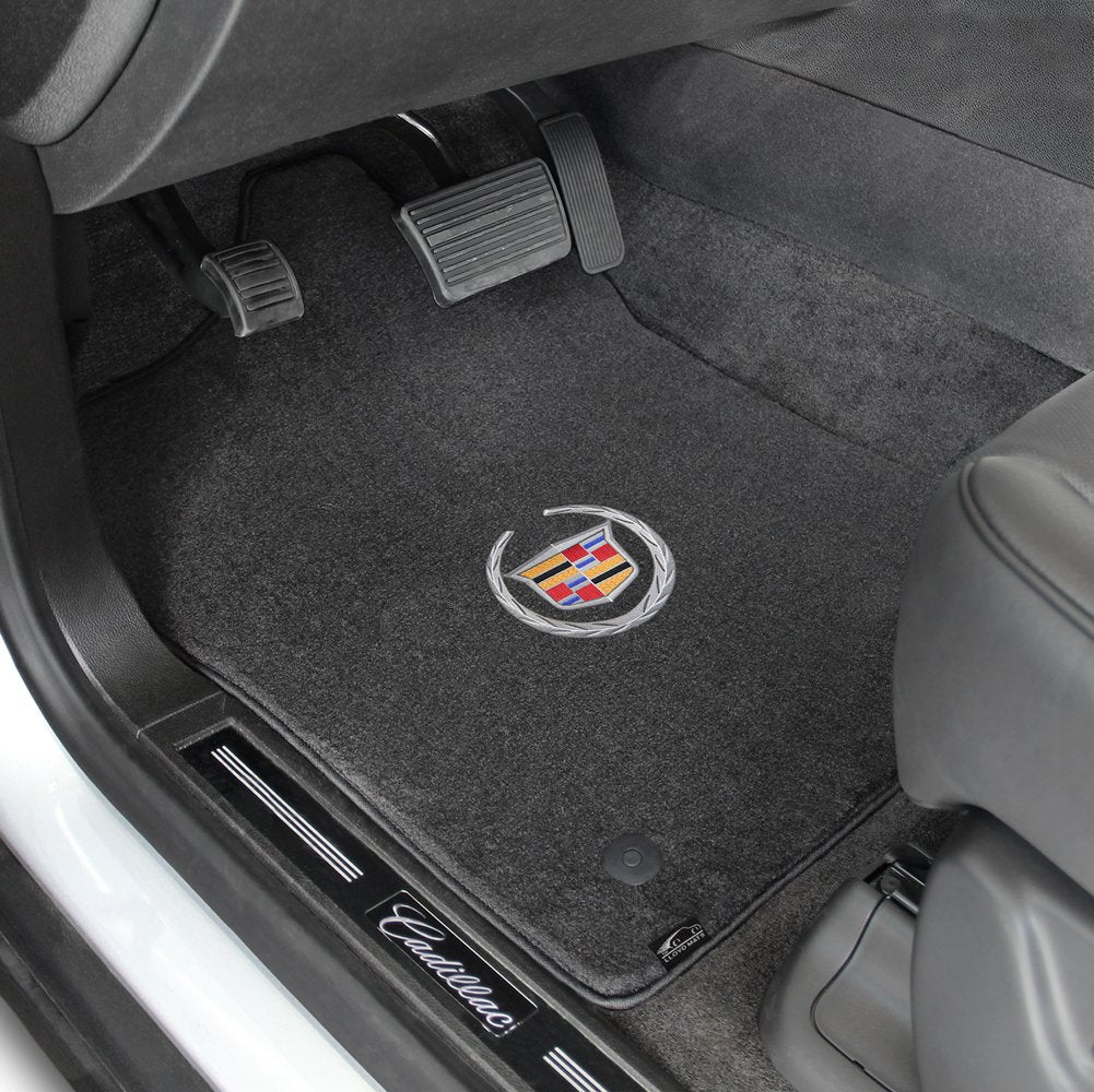 Lloyd Mats 2 Piece Velourtex Ebony Carpet Floor Mats w/Cadillac Logo Compatible with Cadillac CTS AWD Coupe (2011-2015)