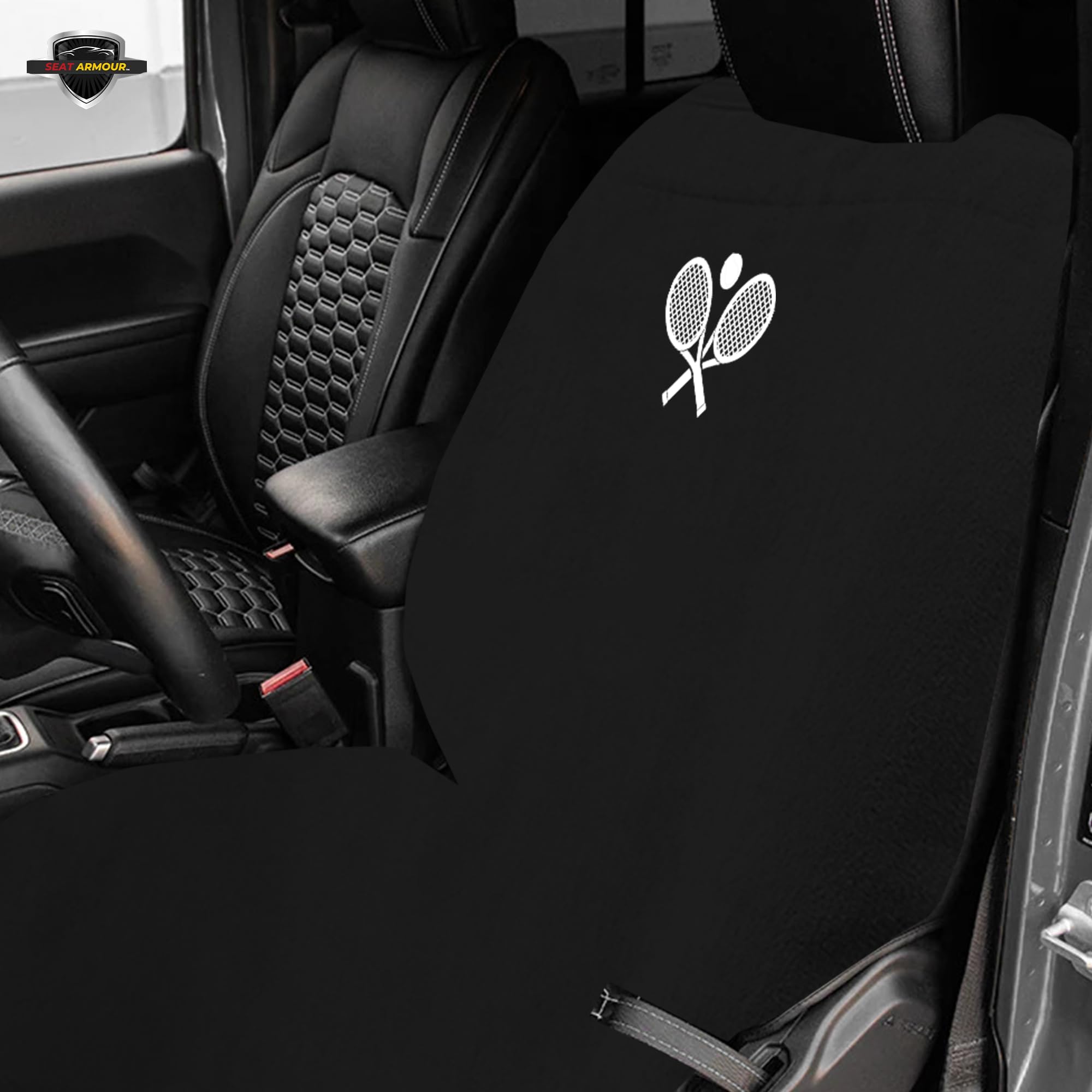 Seat Armour (SA100TRCQB Black 'Tennis Racquet' Seat Protector