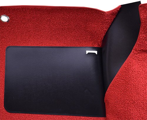 Replacement Auto Carpet Floor Liner - Cut and Sewn Loop - fits 1955-1957 Ford Thunderbird Column Shift (Red)