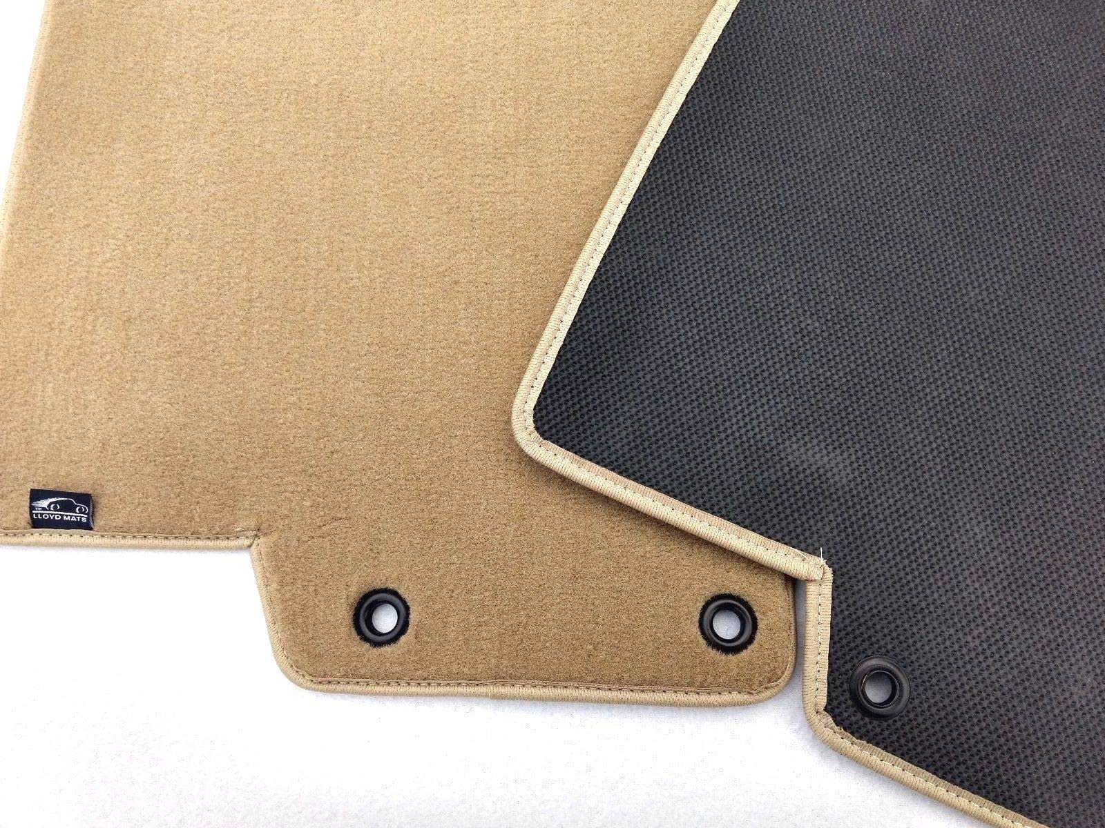 Lloyd Mats Part Compatible with Jaguar XK8 Plush Custom Carpet Front Floor Mats  Tan Fits Coupe Convertible 1997-2006With 2 Grommets on Both Mats