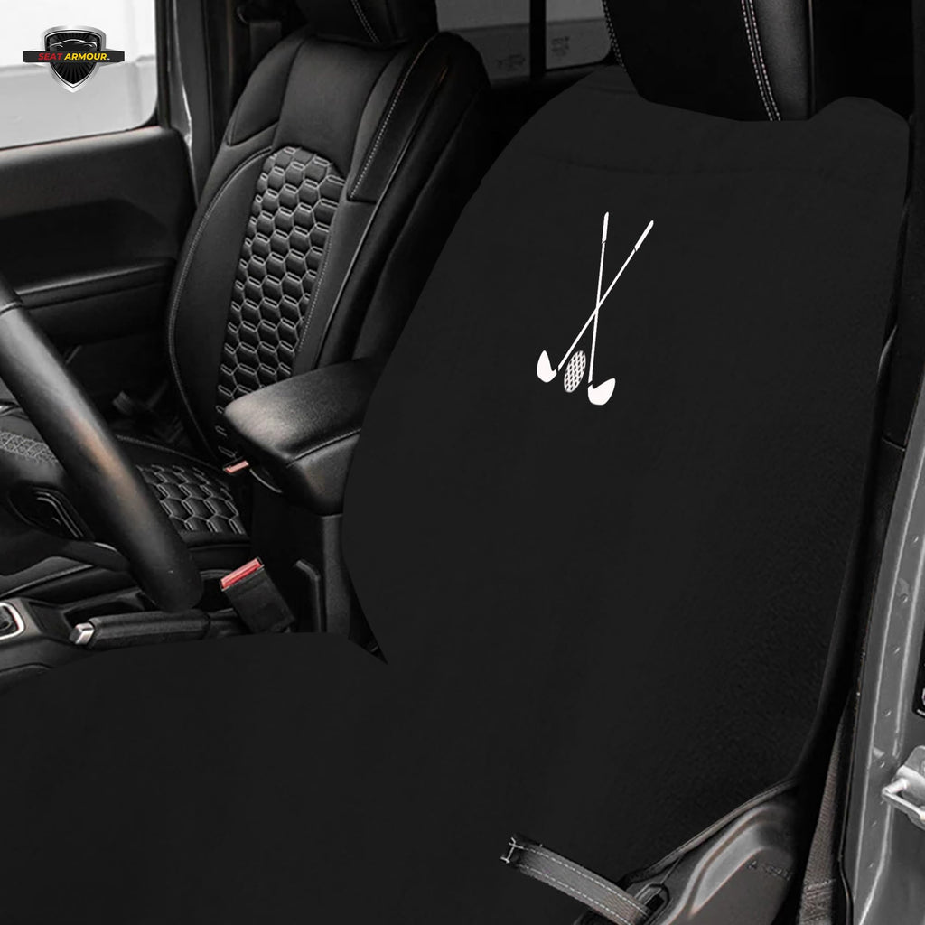 Clubs & Ball Logo Seat Towel/Cover – Soft, Absorbent & Machine Washable – Black