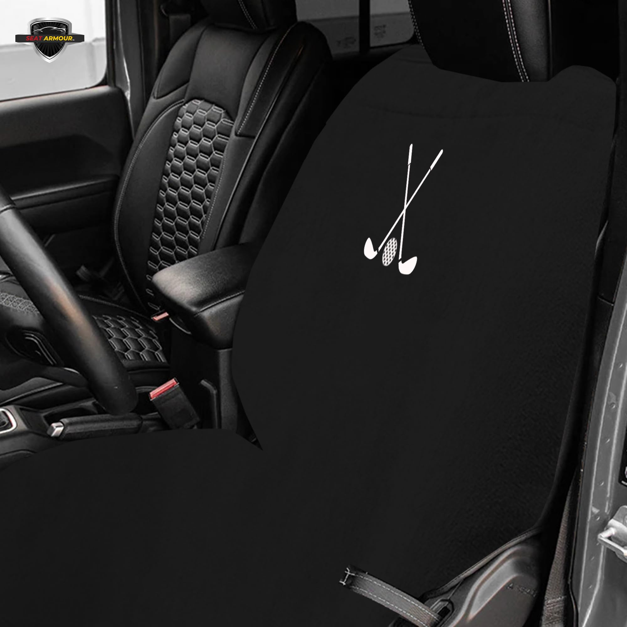 Clubs & Ball Logo Seat Towel/Cover – Soft, Absorbent & Machine Washable – Black
