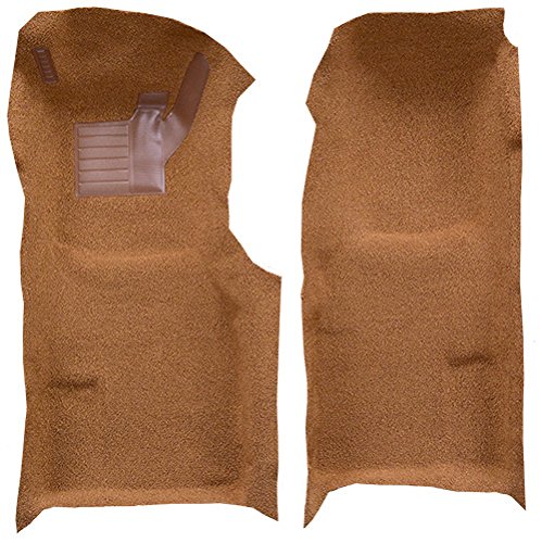 Molded Cutpile Front Carpet Flooring - fits 1971-1977 Chevrolet Corvette Automatic Front with Pad (Medium Saddle)