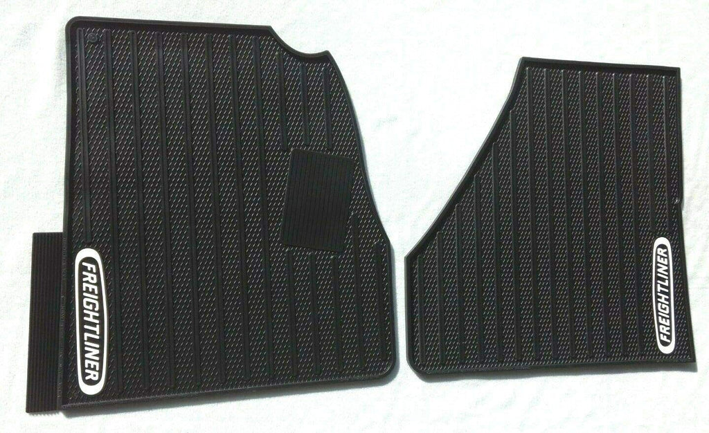 Freightliner Cascadia Rubber All-Weather OEM Floor Mats W/Logo fits 2018-2025-2 Pc Fronts