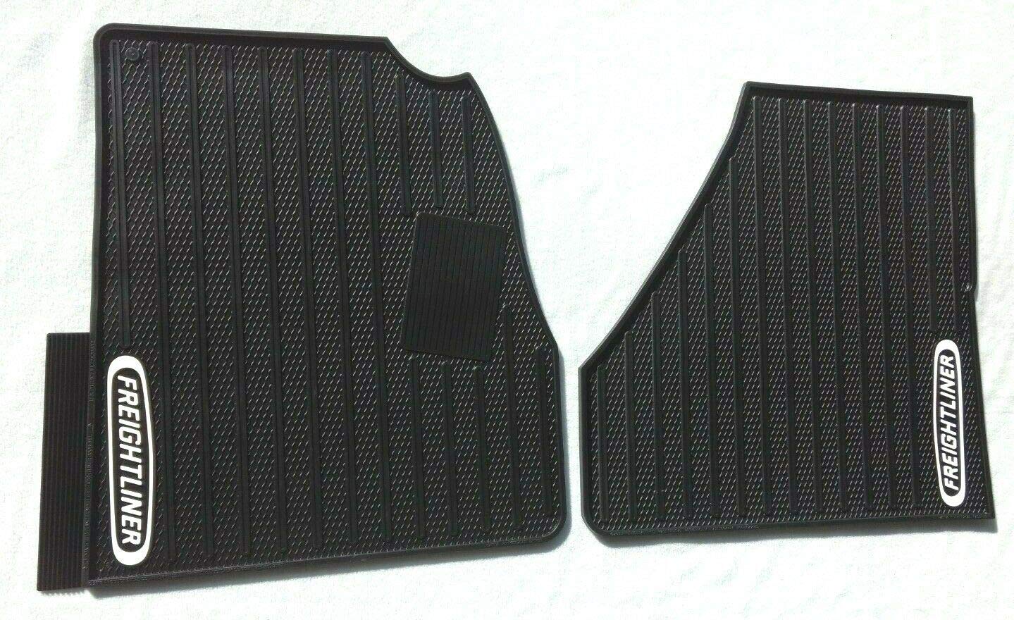 Freightliner Cascadia Rubber All-Weather OEM Floor Mats W/Logo fits 2018-2025-2 Pc Fronts