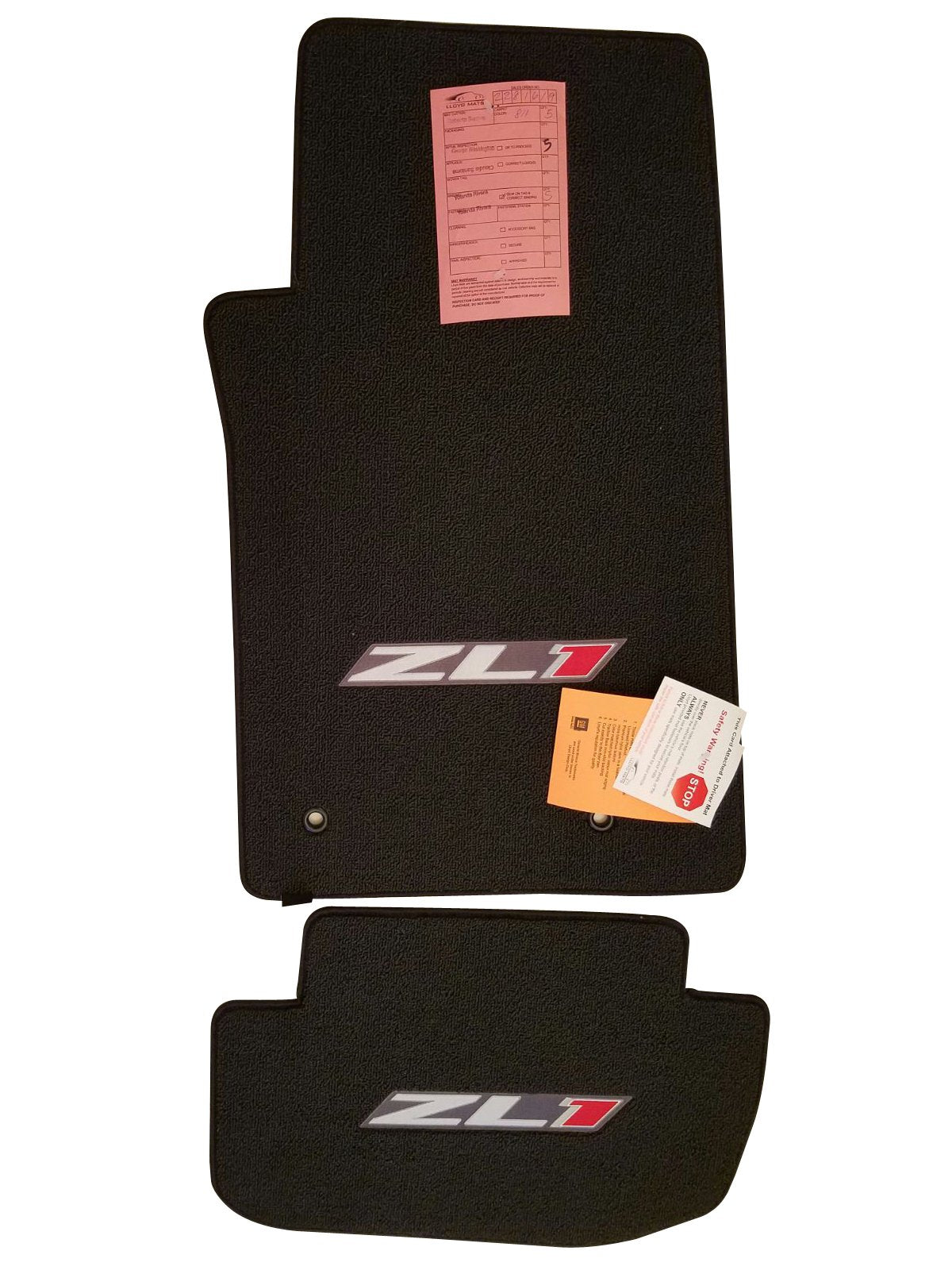 Lloyd Mats ® - Velourtex Ebony 4PC Floor Mats for Camaro ZL1 2012-15 with Silver and Red ZL1 Logo