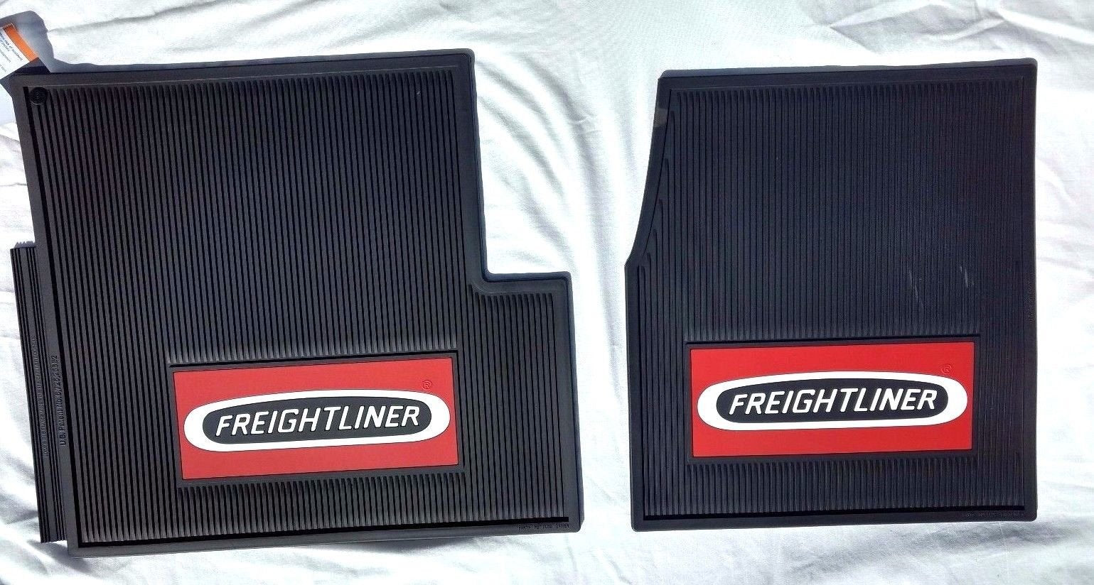 Freightliner Classic & Classic XL & FLD Black All-Weather Rubber Floor Mats OEM with Truck Logo - Fits All Years