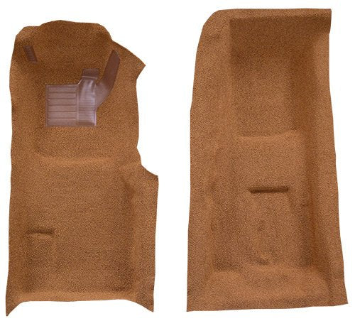 Molded Loop Front Carpet Flooring - fits 1971-1975 Chevrolet Corvette 4 Speed Manual Front with Pad (Black)