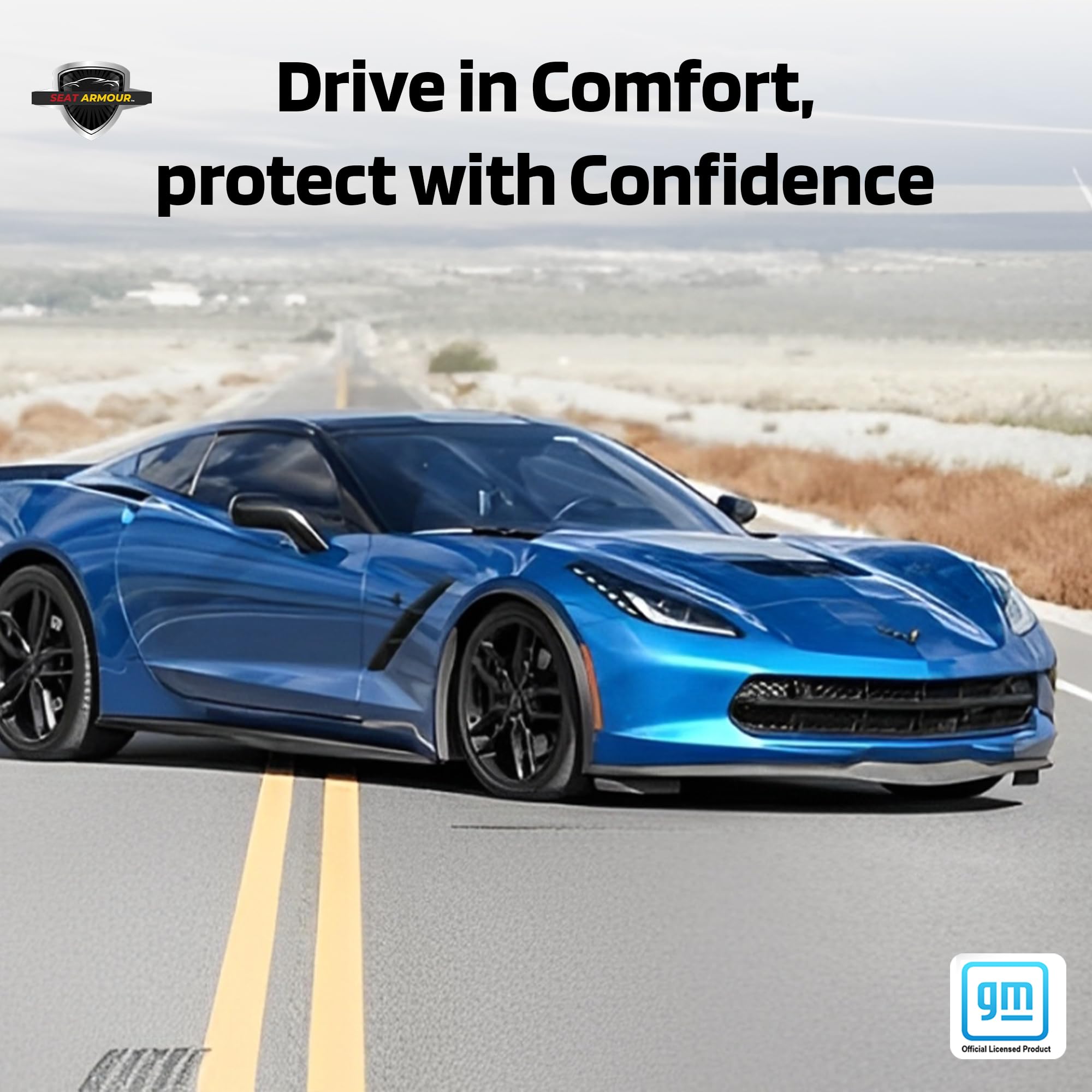 Seat Armour Corvette C7 Blue Seat Cover Towel2GO - Universal Fit Soft Machine Washable - Easy Install, Multipurpose Seat Cover