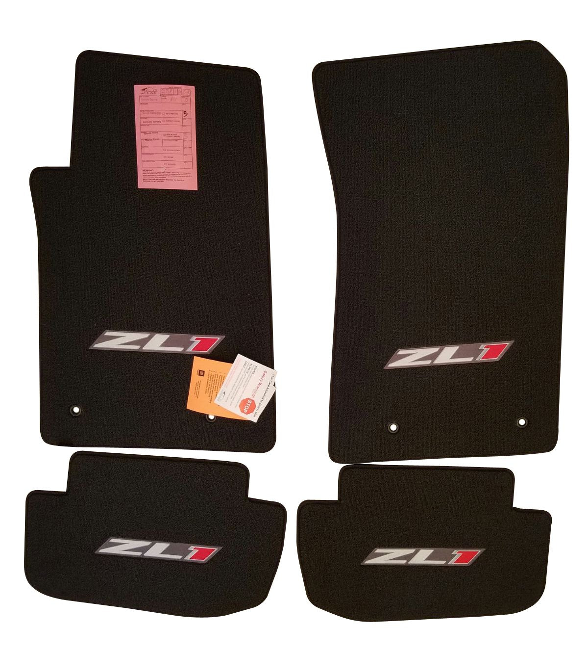 Lloyd Mats ® - Velourtex Ebony 4PC Floor Mats for Camaro ZL1 2012-15 with Silver and Red ZL1 Logo
