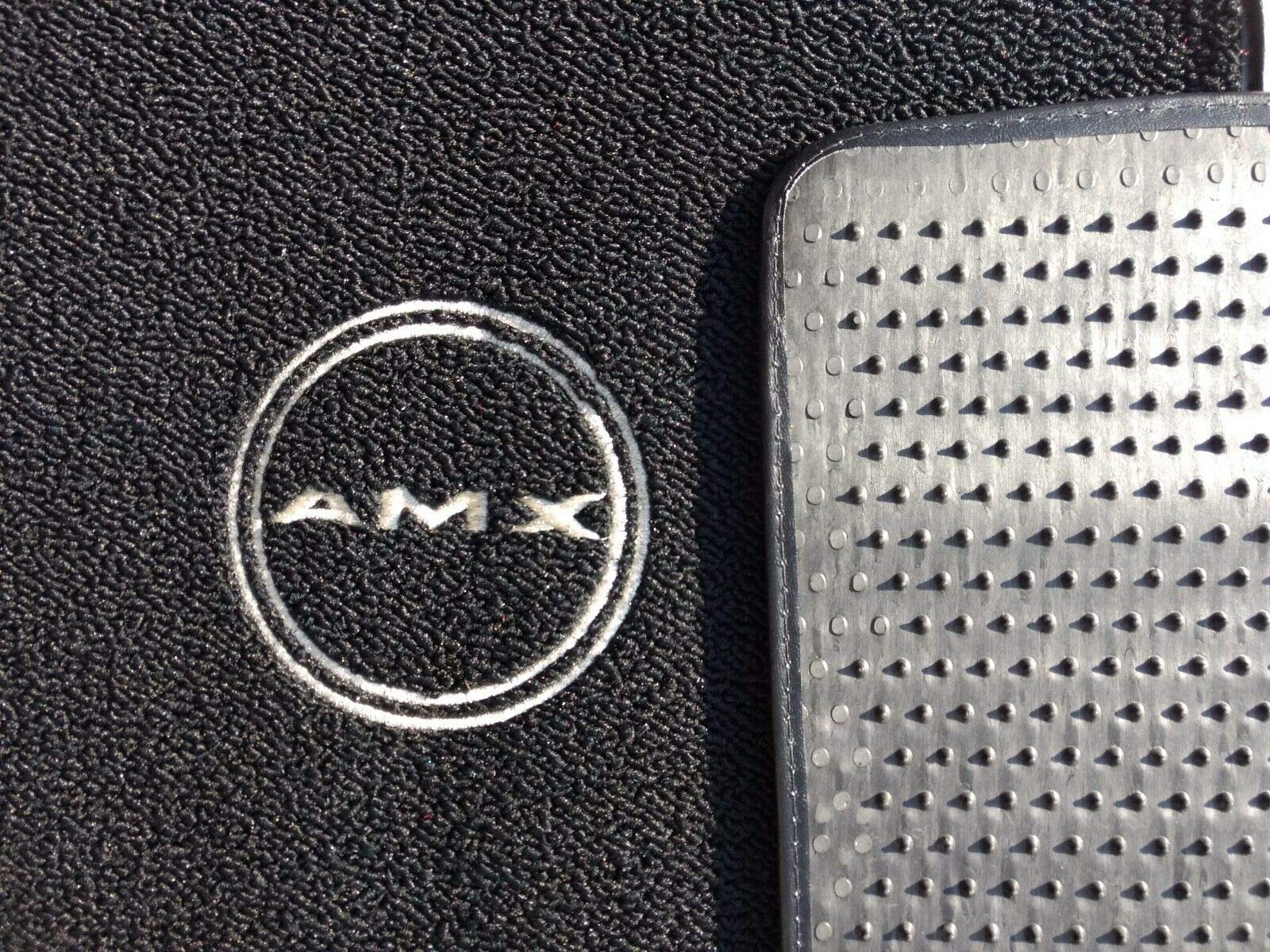 ACC Mats Compatible with 1968 American Motors AMX - Black Custom Carpet Floor Mats Featuring Licensed Silver AMX Logo