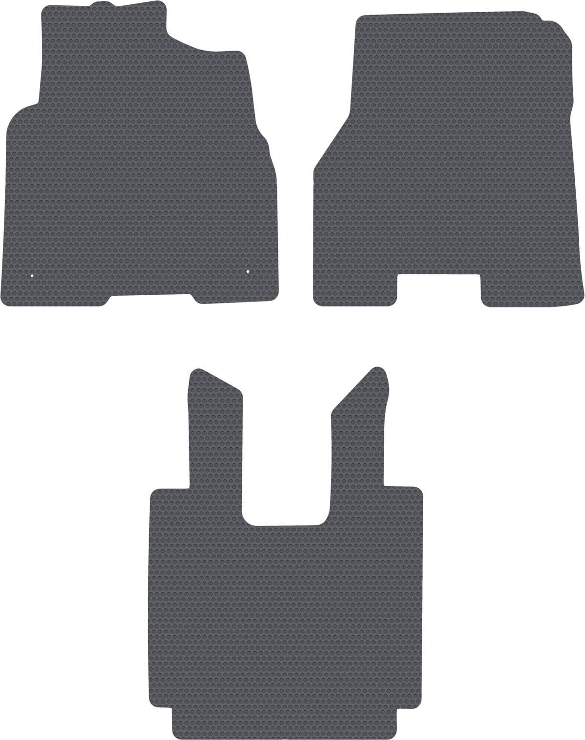 Lloyd Mats Compatible with Freightliner Truck w/Stick Shift - Dark Gray Rubbertite All-Weather Floor Mats - 3 Piece Cab Full Coverage - Fits Columbia Century Coronado - (See Description)