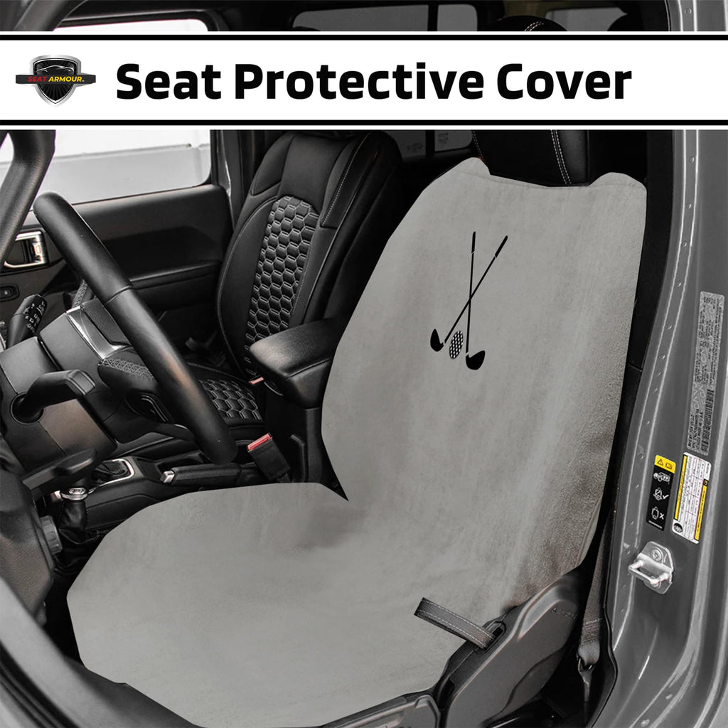 Clubs & Ball Logo Seat Towel/Cover – Soft, Absorbent & Machine Washable – Gray