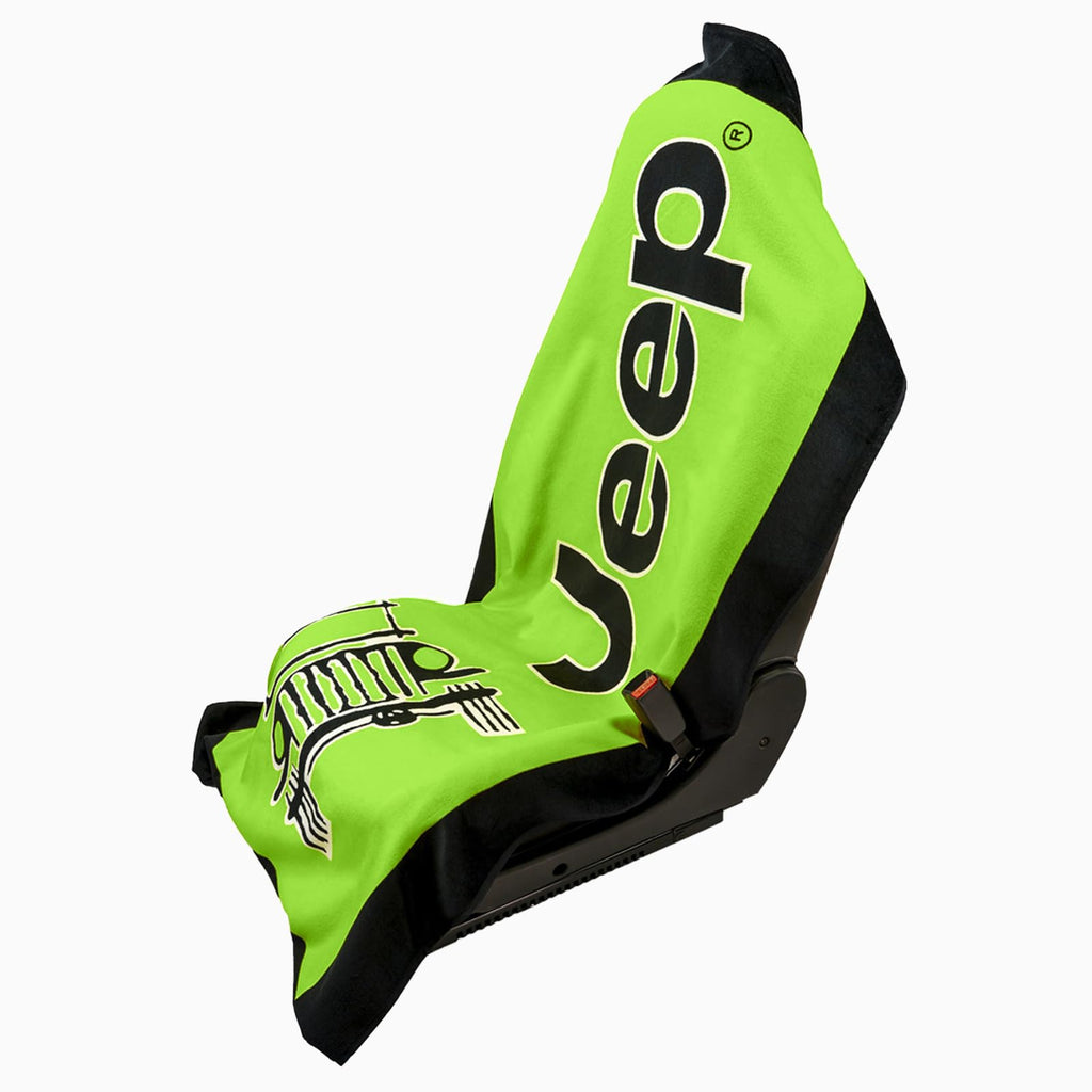 Seat Armour Jeep Seat Towel - Universal Fit Soft Machine Washable Jeep Towel - Easy Install, Multipurpose Towel2Go Seat Cover for Jeep - Lime Green