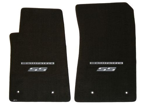 Lloyd Mats - Classic Loop Ebony Front Floor Mats For Chevrolet Camaro 2010-15 with Silver Camaro SS Script Logo