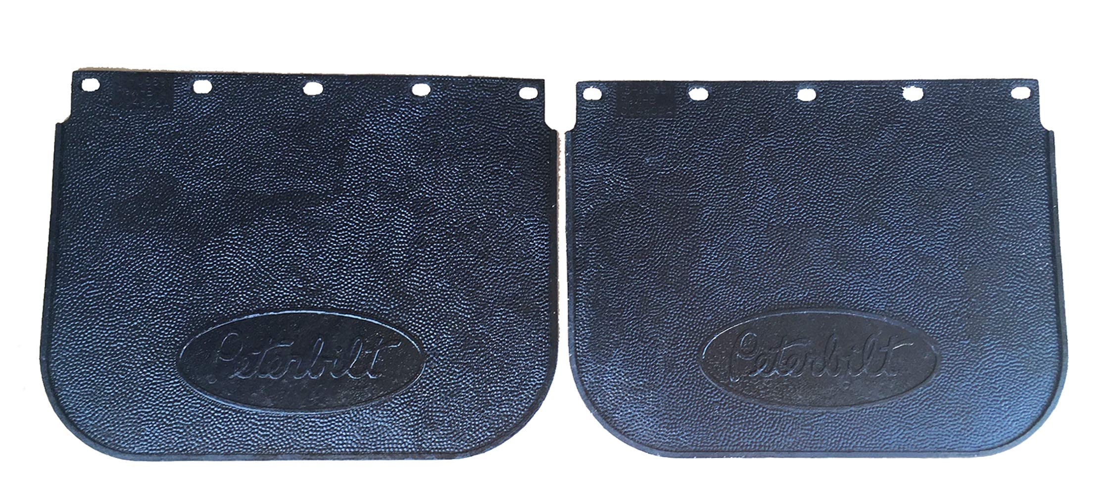 Peterbilt Motors 16" x 12" x 1/4" Rubber Black Front Semi Truck Mud Flaps-Set of 2