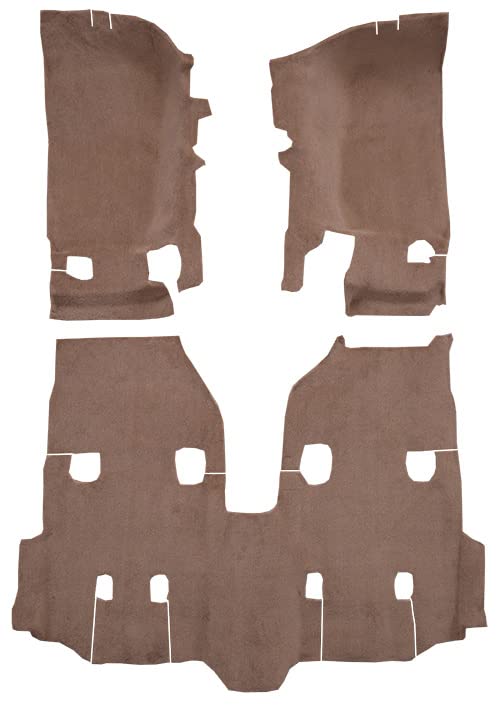 Auto Carpet Floor Liner - Passenger Area - Molded Cutpile - fits 2011-2018 Jeep Wrangler 4 Door Unlimited (Medium Dark Oak)