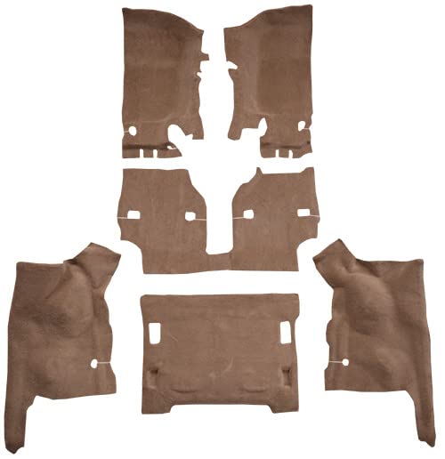 Replacement Auto Carpet Floor Liner - Molded Cutpile - fits 2011-2018 Jeep Wrangler 2 Door Complete (Medium Dark Oak)