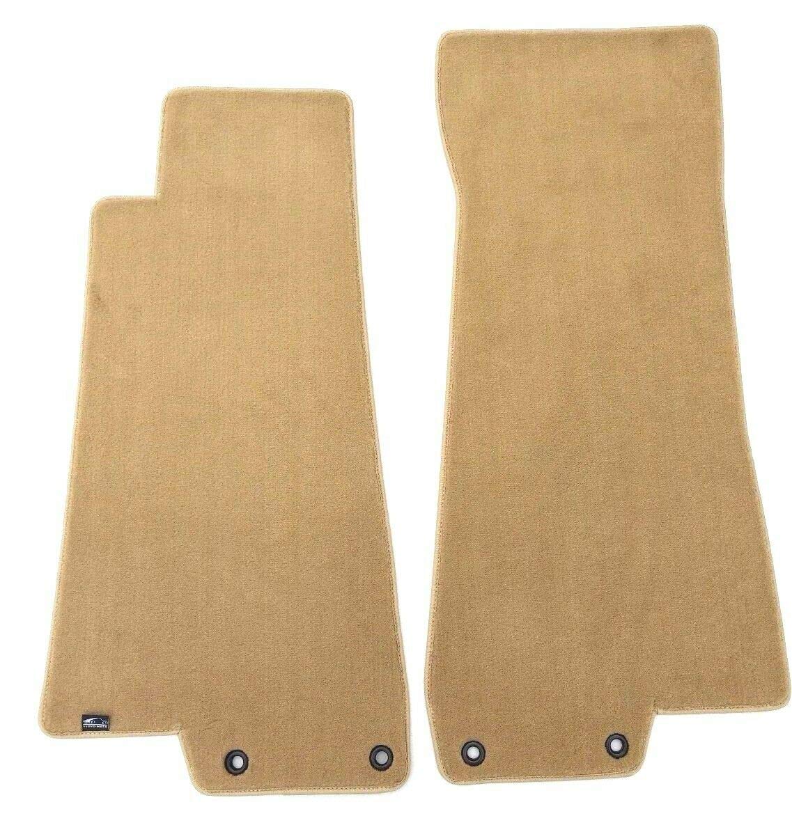 Lloyd Mats Part Compatible with Jaguar XK8 Plush Custom Carpet Front Floor Mats  Tan Fits Coupe Convertible 1997-2006With 2 Grommets on Both Mats