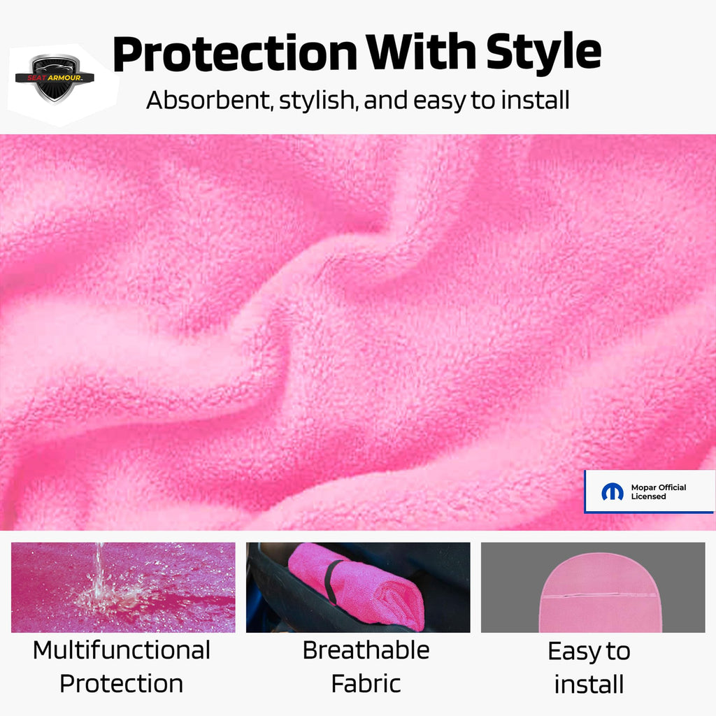 Seat Armour - Pink Cotton Seat Towel Cover with Yellow Duck Logo – Soft, Absorbent & Machine Washable – Easy to Install & Multipurpose Protection