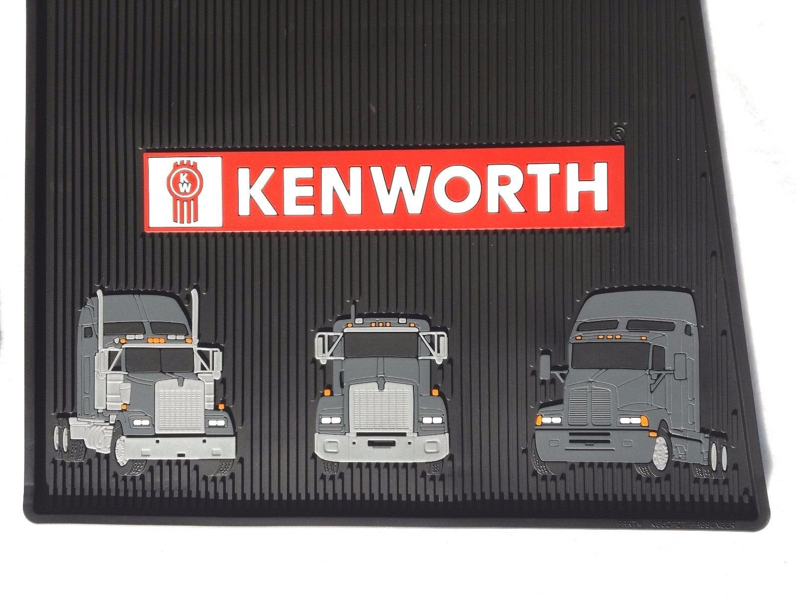 Kenworth T600 660 800 W900 OEM Black Rubber Floor Mats with Truck Logo Fits 2005 to 2020