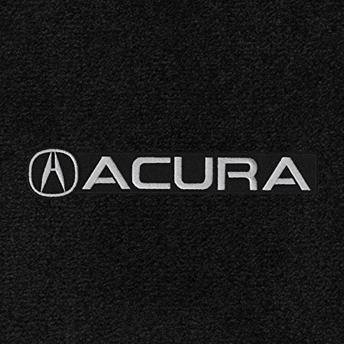Lloyd Mats ® - Velourtex Black Front Floor Mats for Acura TLX 2015-18 with Silver Acura Logo and Lettering on Black Applique