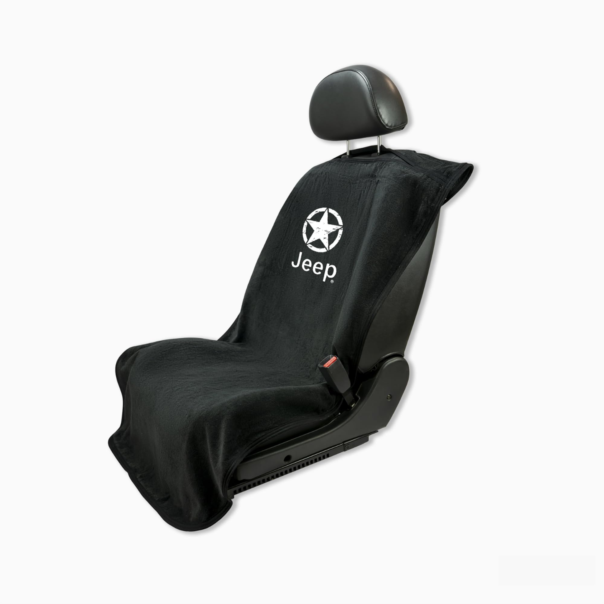 Seat Armour Black Seat Protector Towel Compatible with Jeep Models – 100% Cotton, Multipurpose Car Seat Cover & Towel – Soft, Machine Washable, Easy to Install