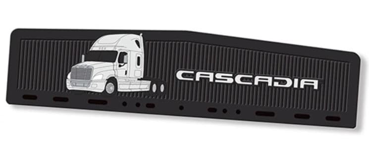 Freightliner Cascadia Black 1/4 Fender Flaps W/Cascadia Logo 24" x 6"