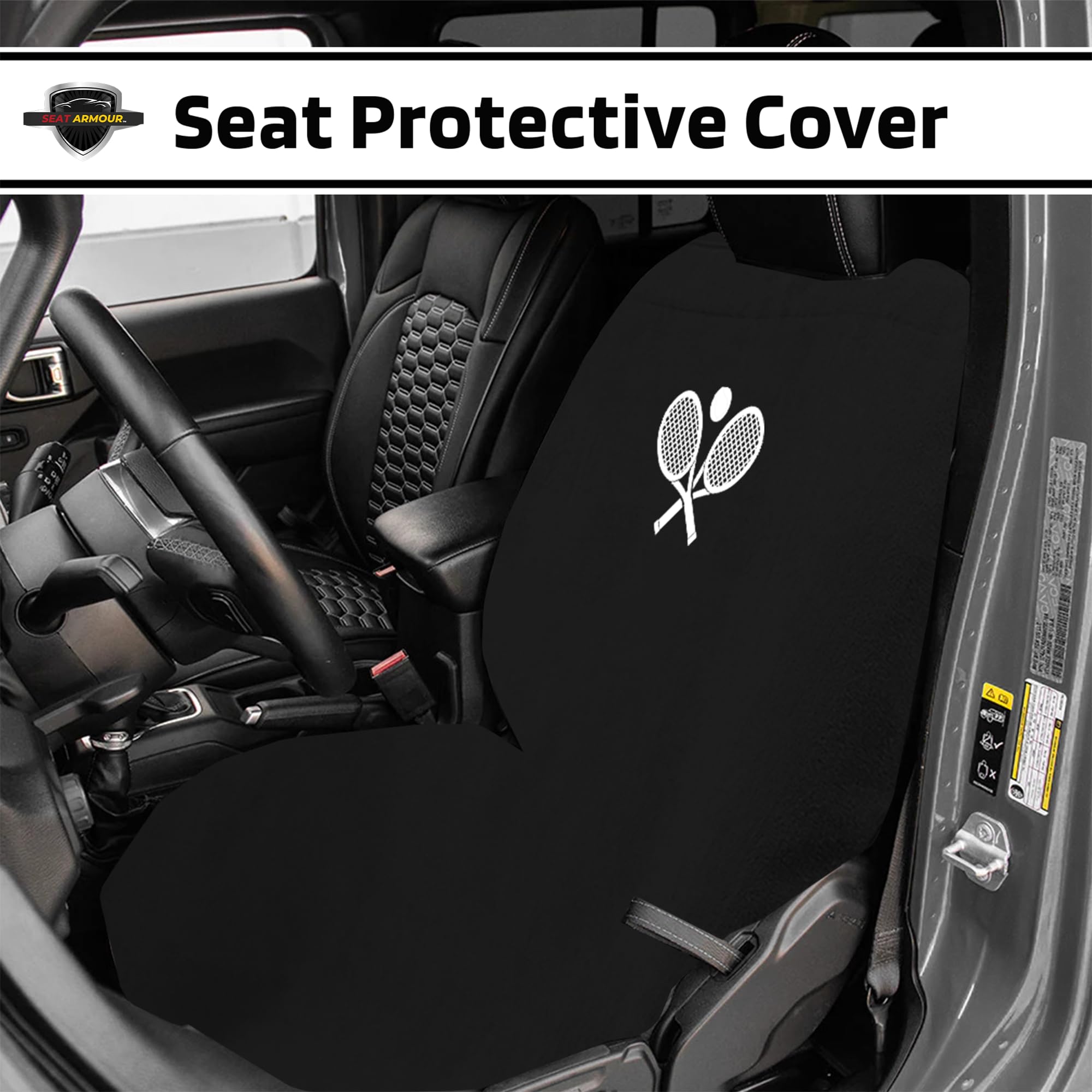 Seat Armour (SA100TRCQB Black 'Tennis Racquet' Seat Protector