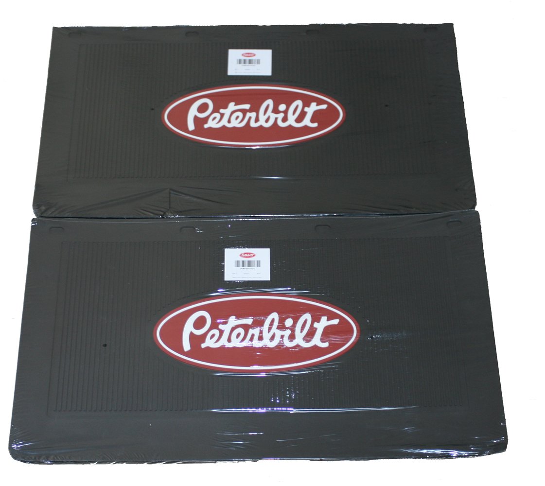 Peterbilt Motors Trucks 24" x 14" OEM Rubber Black Semi Truck Mud Flaps-Set of 2