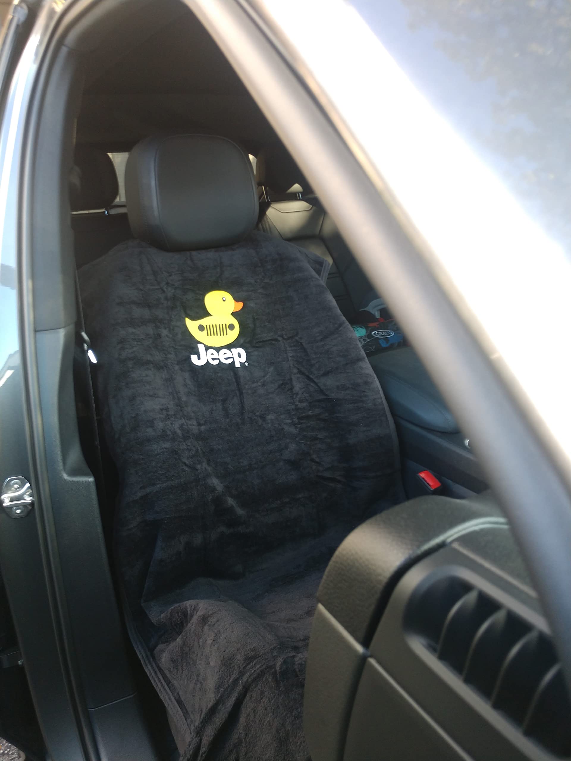 Jeep Duck Dual Purpose Towel/Car Seat Cover - Washable Cotton Drapes Over Headrest