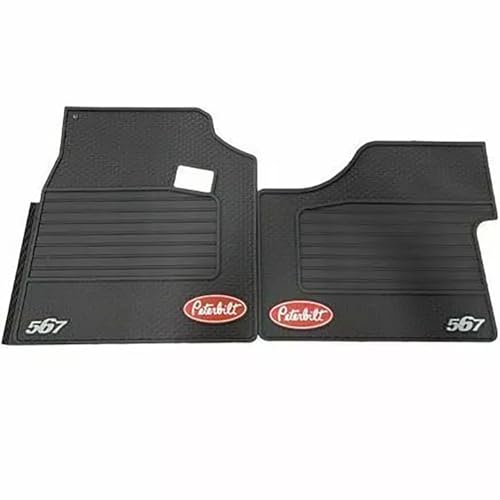 Peterbilt Logo Rubber Semi Truck Front Set Floor Mats PBL0G0567 for 567 Models- Set of 2