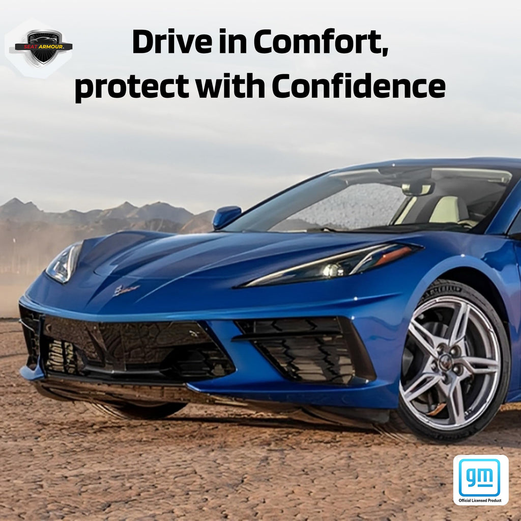 Seat Armour Corvette C8 Blue Seat Cover Towel2GO - Universal Fit Soft Machine Washable - Easy Install, Multipurpose Seat Cover