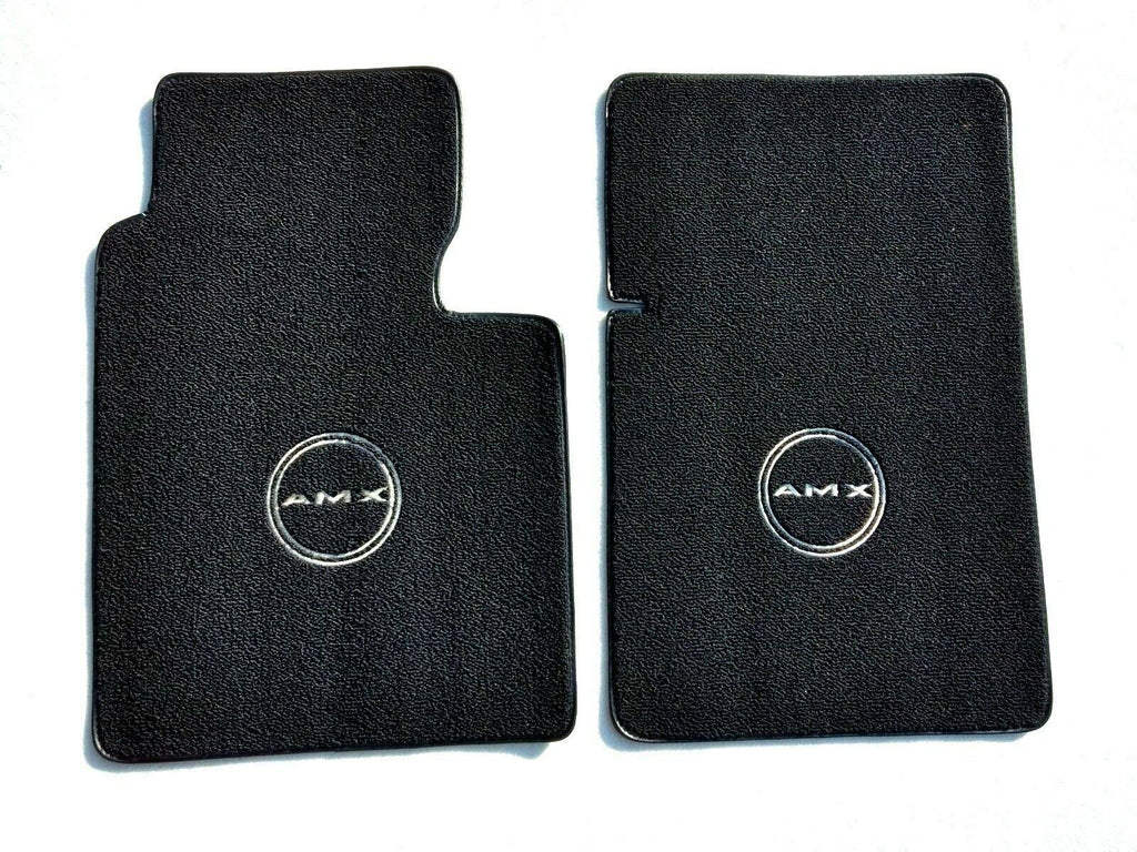 ACC Mats Compatible with 1968 American Motors AMX - Black Custom Carpet Floor Mats Featuring Licensed Silver AMX Logo
