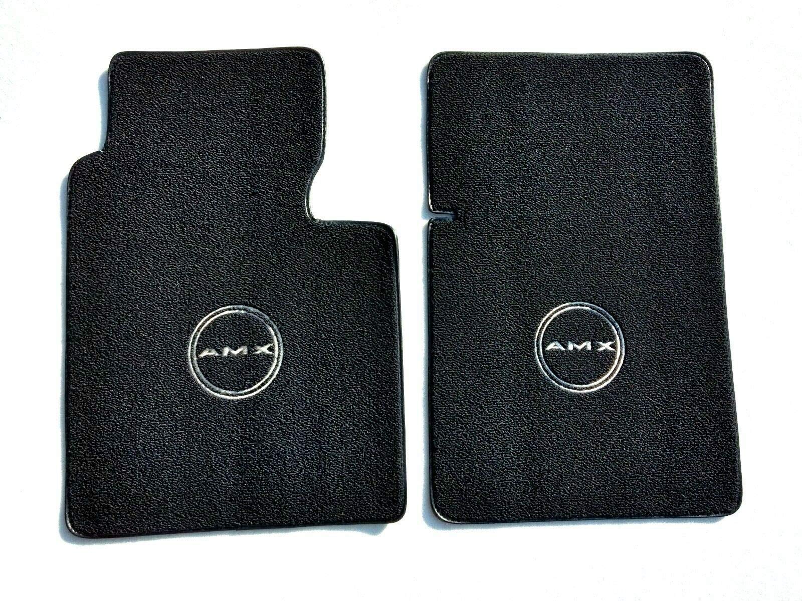 ACC Mats Compatible with 1968 American Motors AMX - Black Custom Carpet Floor Mats Featuring Licensed Silver AMX Logo
