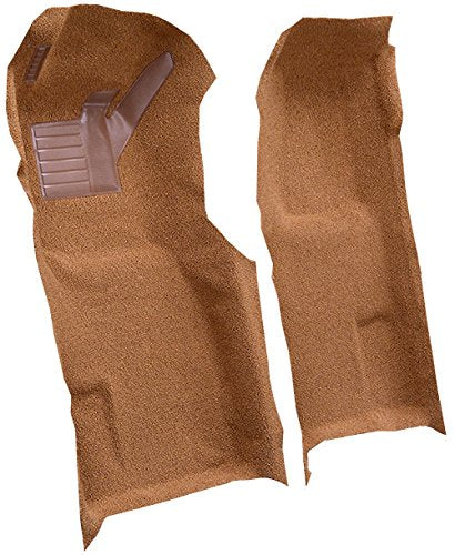 Molded Cutpile Front Carpet Flooring - fits 1971-1977 Chevrolet Corvette Automatic Front with Pad (Doeskin/Camel Tan)