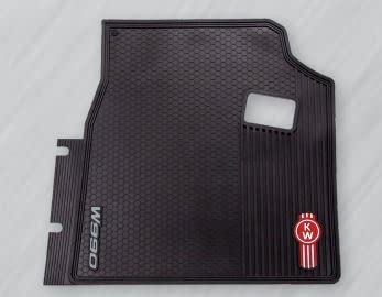 Kenworth OEM W990 Black Rubber Floor Mats w/Logo Fits All W990 - All-Weather/Terrain Mats