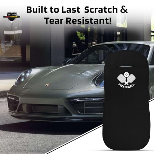 Seat Armour Seat Protector Towel – Pickleball Design – Soft Machine Washable Car Seat Cover Towel – Easy to Install, Multipurpose Car Seat Towel – Black