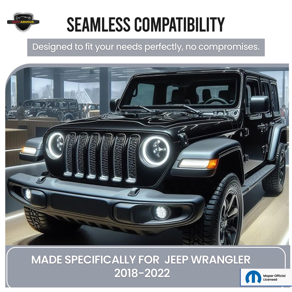 Konsole Armour Center Console Cover for Jeep Wrangler JL (2018–2022) – Custom Fit Protection with Premium Embroidered Jeep Logo – Officially Licensed, Soft & Durable